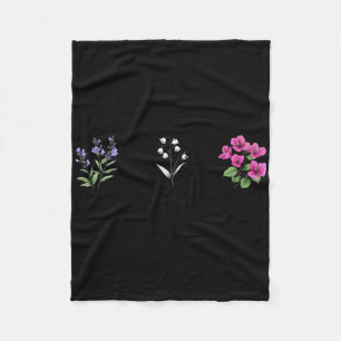 Flowers Foxglove Daisy Tulip Floral  Fleece Blanket