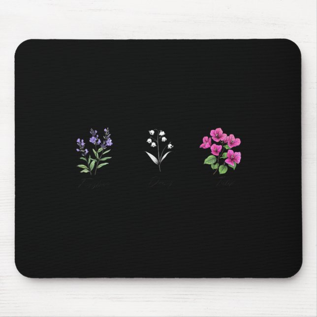 Flowers Foxglove Daisy Tulip Floral  Mouse Pad (Front)