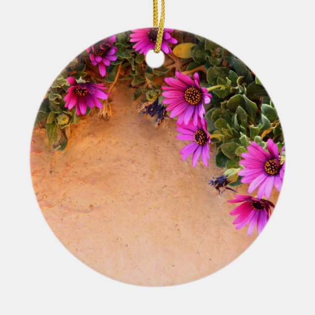 Flowers frame ceramic tree decoration (Front)