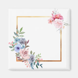 Flowers Frame Floral Frame Boundary Rose Leaves Magnet