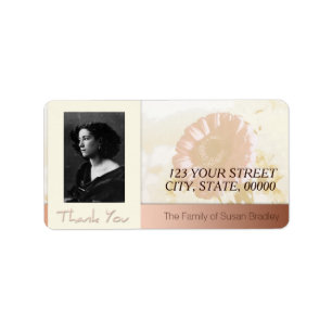 Flowers Frame Photo Family Thank You Label