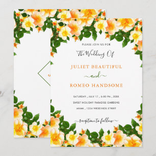 Flowers Framed Wedding Invitation Template