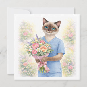 Flowers from Nurse for Mother Holiday Card