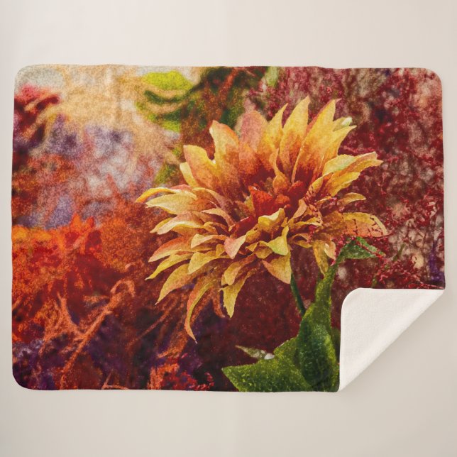 Flowers fulcolors woven blanket Jacquard (Front (Horizontal))