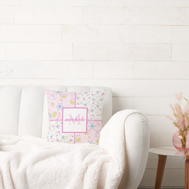 Flowers Galore Monogrammed Cushion (Couch)