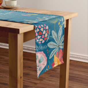 Flowers Garden Spring Butterflies Table Runner