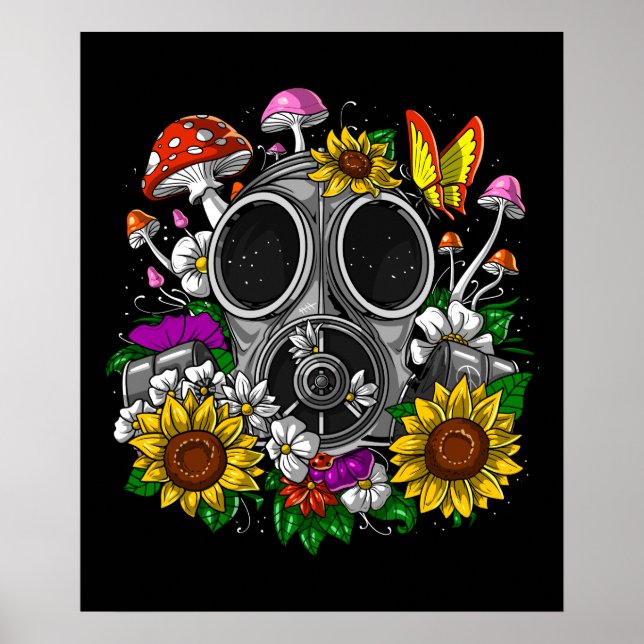 Flowers Gas Mask Poster (Front)