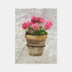 Flowers   Geranium In Flower in Pot Fleece Blanket
