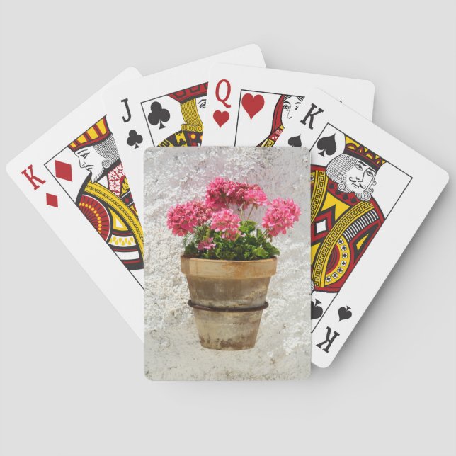 Flowers | Geranium In Flower in Pot Playing Cards (Back)
