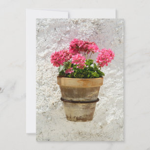 Flowers Geranium In Flower in Pot Thank You Card