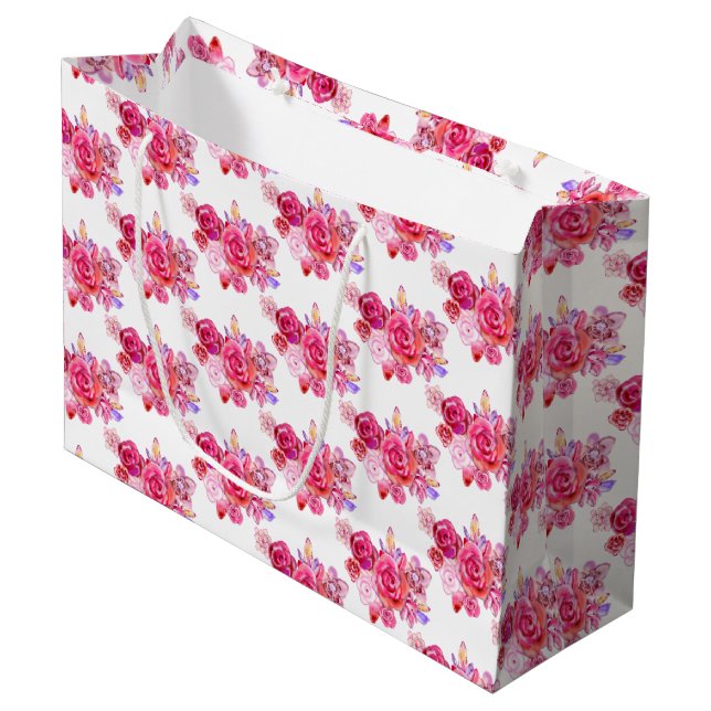 Flowers Gift Bag Roses (Front Angled)
