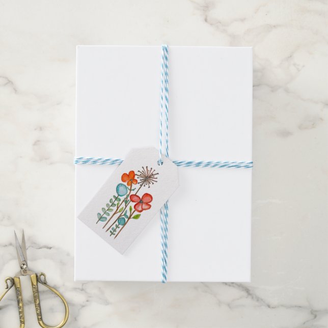 Flowers Gift Tags (With Twine)