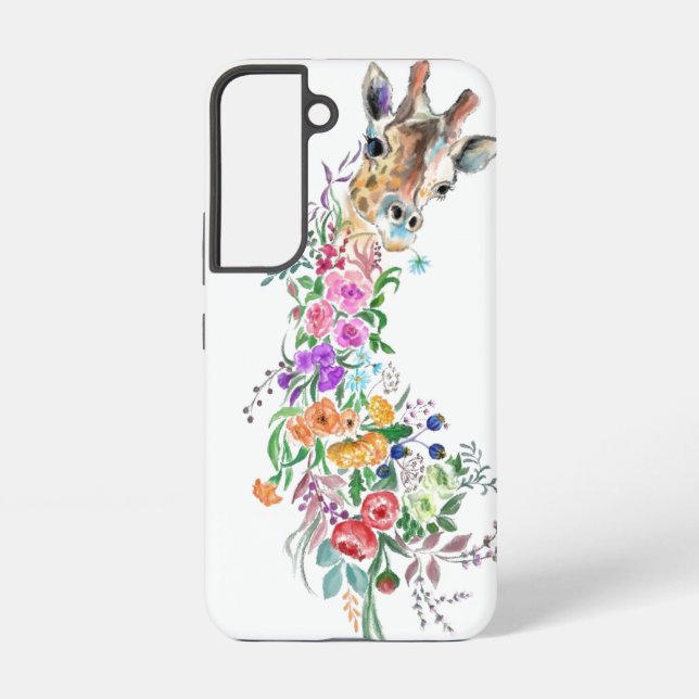 Flowers Giraffe Samsung Galaxy or iPhone Cases (Back)
