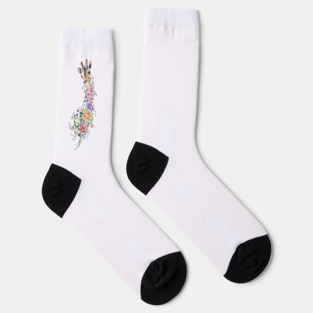 Flowers Giraffe Socks (Right)