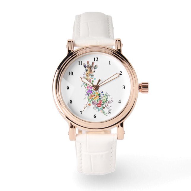 Flowers Giraffe Watch (Front)