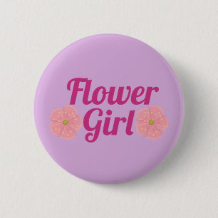 Flowers girl 6 cm round badge