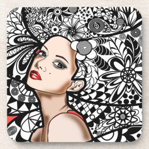 Flowers Girl Beverage Coaster