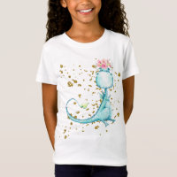 *~* Flowers Glitter Blue Girly Dragon Dinosaur