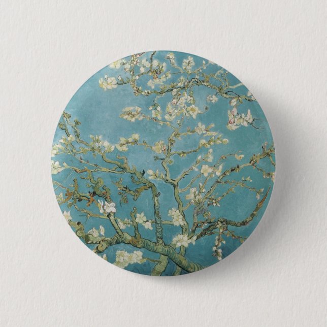 Flowers Gogh Branches Almond Blossoms Nature 6 Cm Round Badge (Front)