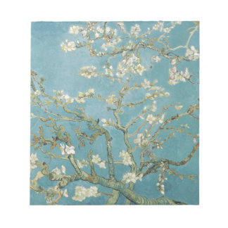 Flowers Gogh Branches Almond Blossoms Nature Notepad