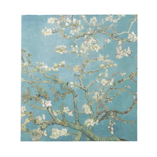 Flowers Gogh Branches Almond Blossoms Nature Notepad (Front)