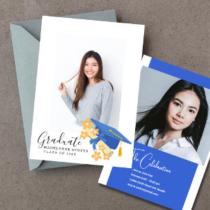 Flowers Graduate Photo Invitation