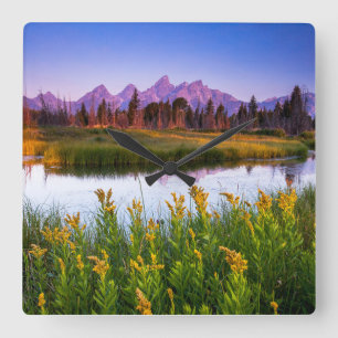Flowers   Grand Teton National Park, Wyoming Square Wall Clock