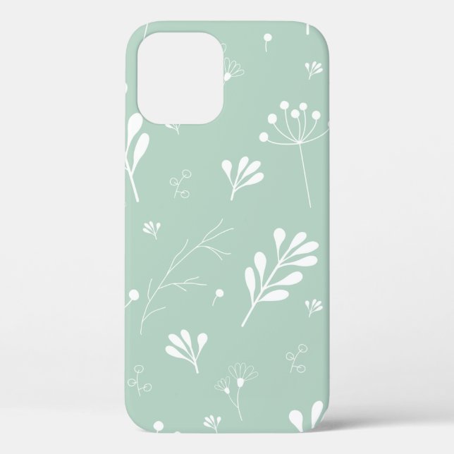 Flowers green background twigs Case-Mate iPhone case (Back)