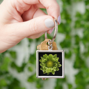 Flowers Green Chrysanthemum Key Ring