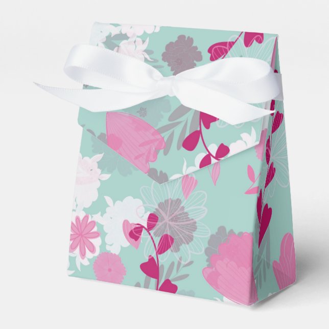flowers green favour box (Front Side)