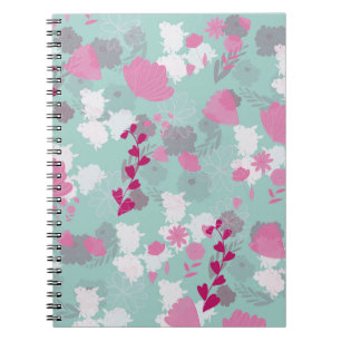 flowers green notebook
