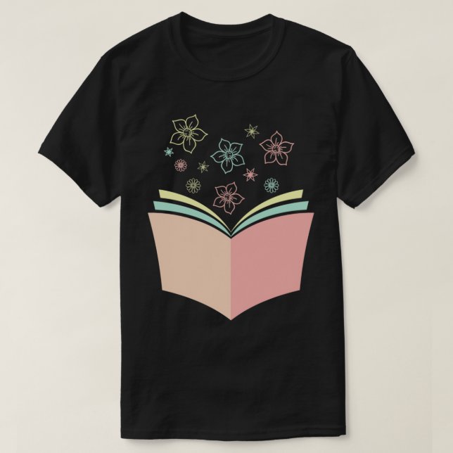 Flowers Growing From Book 49 1 T-Shirt (Design Front)