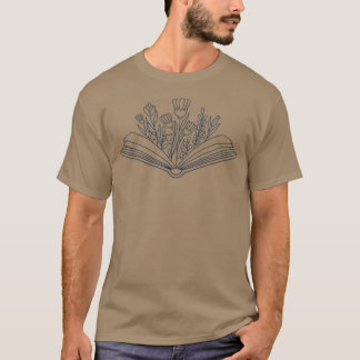 flowers growing from book Book Geek T-Shirt