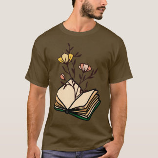 Flowers growing from book vintage T-Shirt