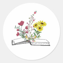 Flowers growing from books 