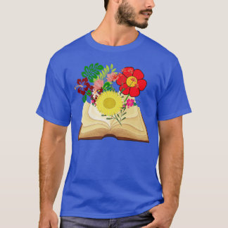 Flowers Growing From Happy Book Lovers Day 2022 T-Shirt
