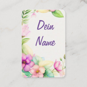 Flowers Half-rim watercolor drawing Business Card