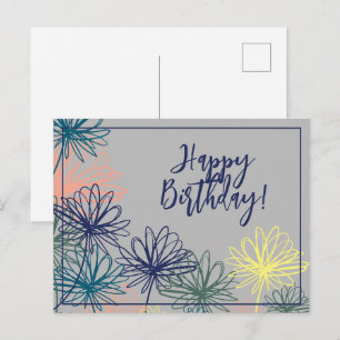 Flowers Happy Birthday Postcard