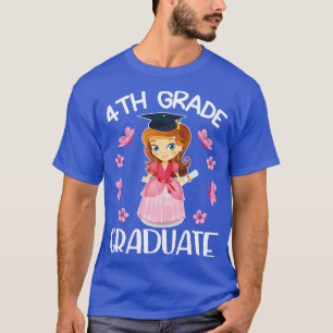 Flowers Happy Senior Girl 4th Grade Graduate Class T-Shirt