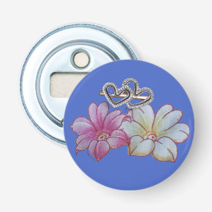 Flowers & heart bottle opener
