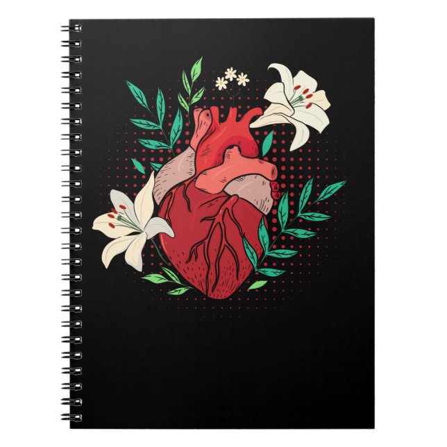 Flowers Heart Gardening Cardiologist Notebook (Front)