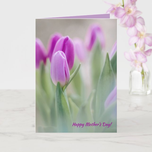 Flowers, Heart of God Quote Mother's Day Card (Orchid)