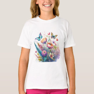 Flowers, hearts and butterflies T-Shirt