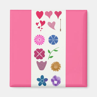 Flowers & Hearts Magnet
