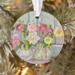 Flowers   Hellebores in Vases Ornament