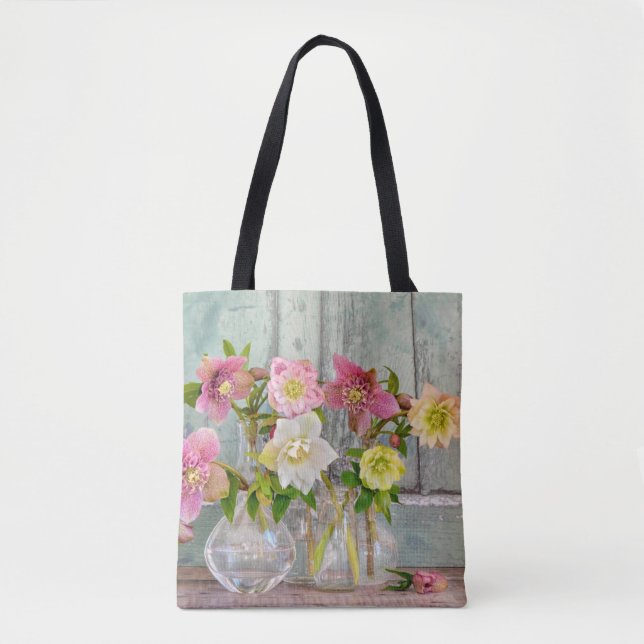 Flowers | Hellebores in Vases Tote Bag (Front)