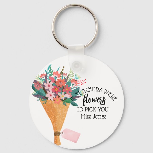 Flowers helping me grow key ring (Front)