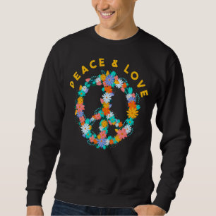 Flowers Hippie Costume Peace Sign Peace And Love Sweatshirt