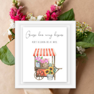  Flowers How many kisses bridal shower game Poster