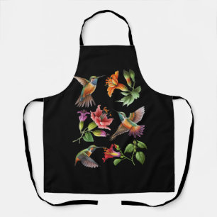 Flowers Hummingbird Lover Vintage Nature Hummingbi Apron